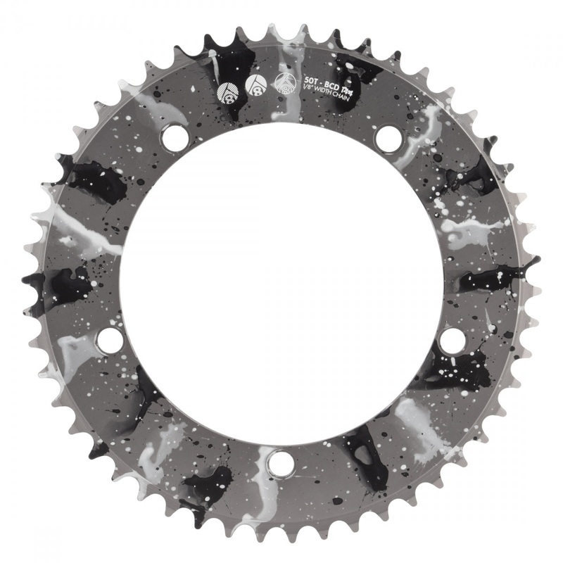 Chainring Or8 Splat Trk 144Mm 50T Aly 1/8 Sl-Ano W/Bk/Wh