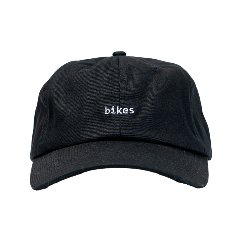 Unstructured Dad Hat –  Black “Bikes”