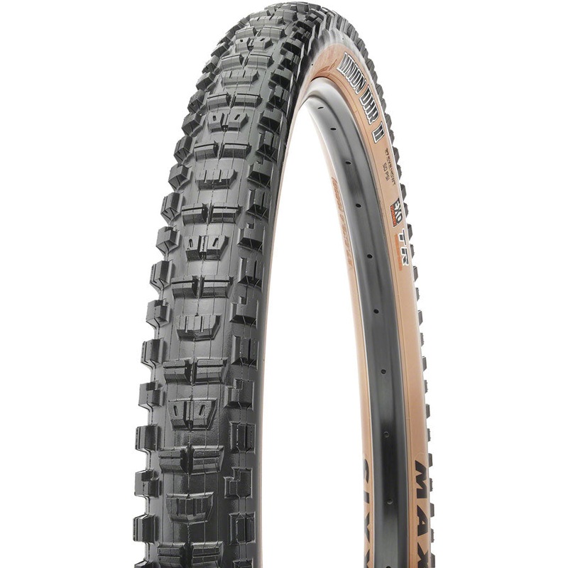 Maxxis Minion DHR II Tire Tubeless Folding Black/Dark Tan Dual EXO WT 27.5×2.4 TB00220200