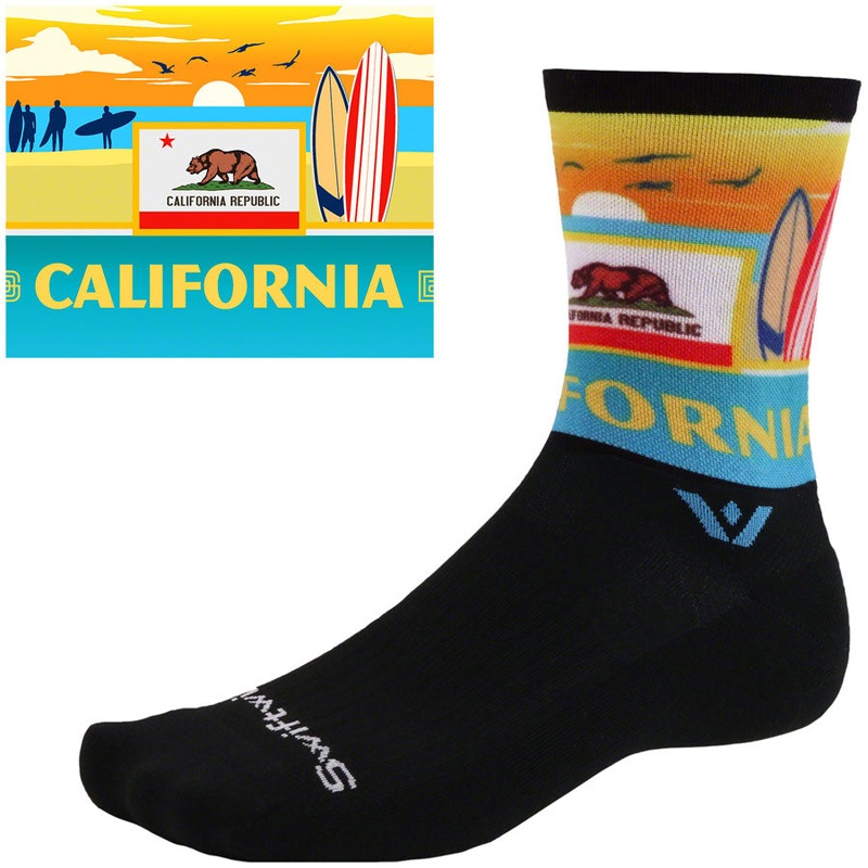 Swiftwick Vision Impression National Park Crew Socks – 6″ California Large