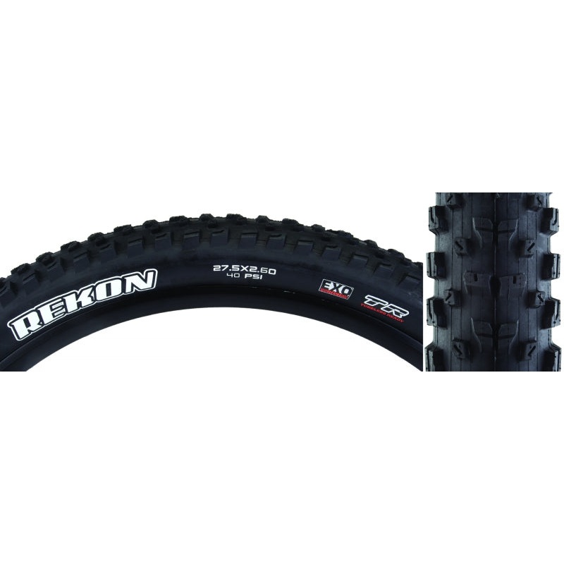 Maxxis Rekon Tire – 27.5 x 2.6 Tubeless Folding Black Dual EXO