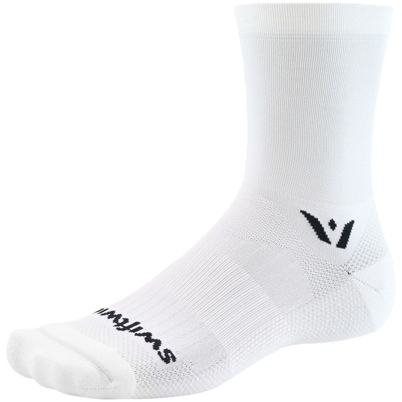 Swiftwick Aspire Mid Crew Socks – 5″ White Small