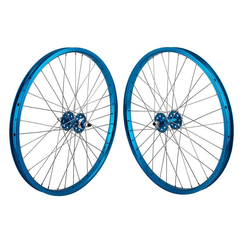 24″ SE Racing Wheelset – Pair – 36H – Double Wall – Sealed Bearing – Freewheel – Blue