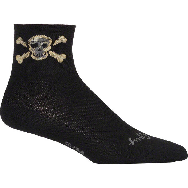 SockGuy Classic Pirate Socks – 3″ Black Small/Medium