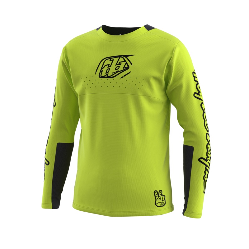 Troy Lee Designs Sprint Long Sleeve MTB Jersey – Icon – Youth – Flo Yellow – 2023