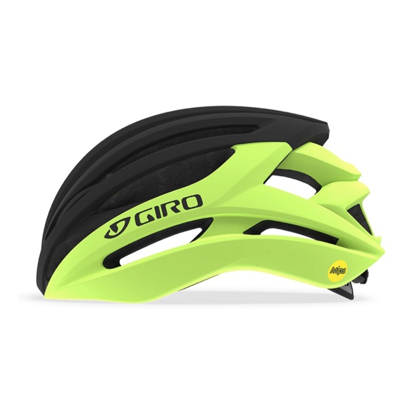 Giro Syntax MIPS Road Helmet – Matt Highlight Yellow-Matt Black – 2019