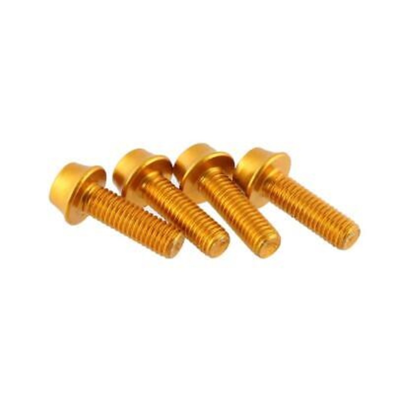 Wolf Tooth Components Aluminum Water Bottle Cage Bolts 4 pack Bolt Set – Gold