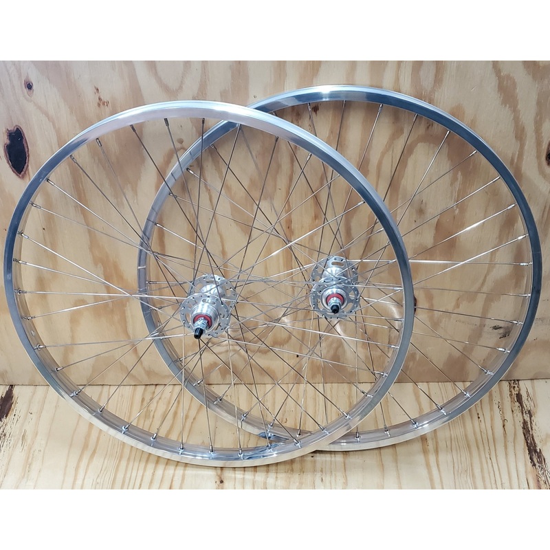 26″ 7X style Sealed Road Flange BMX Wheelset – Pair – Polished