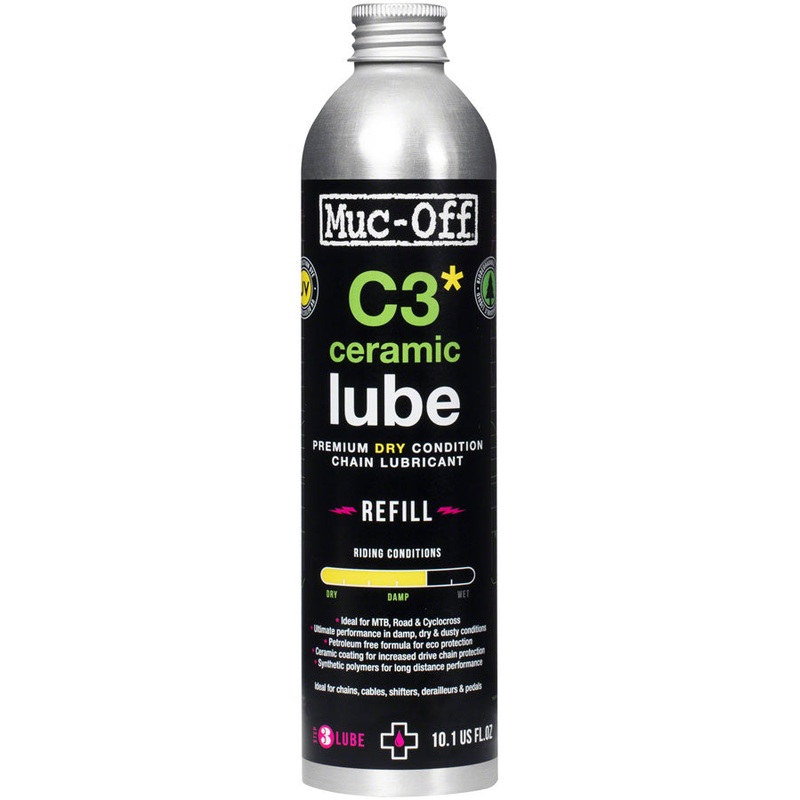 C3 Dry Ceramic Bike Chain Lube – 300ml Aluminum Refill Bottle