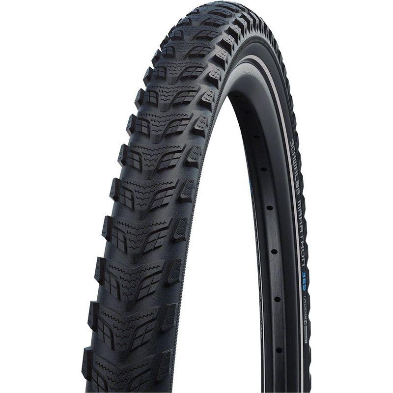Schwalbe Marathon 365 Tire – 700 x 47 Clincher Wire Black/Reflective Performance Line GreenGuard Addix 4Season E-50