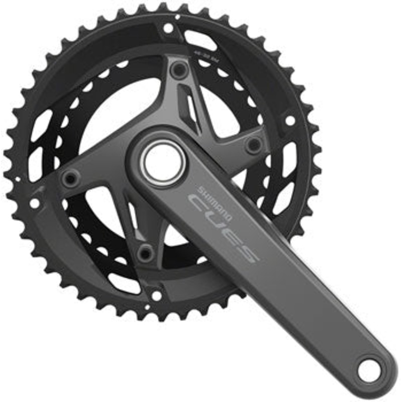 CUES FC-U6010-2 Crankset – 175mm 11-Speed 46/32t Asymmetric 110 BCD Hollowtech II BLK