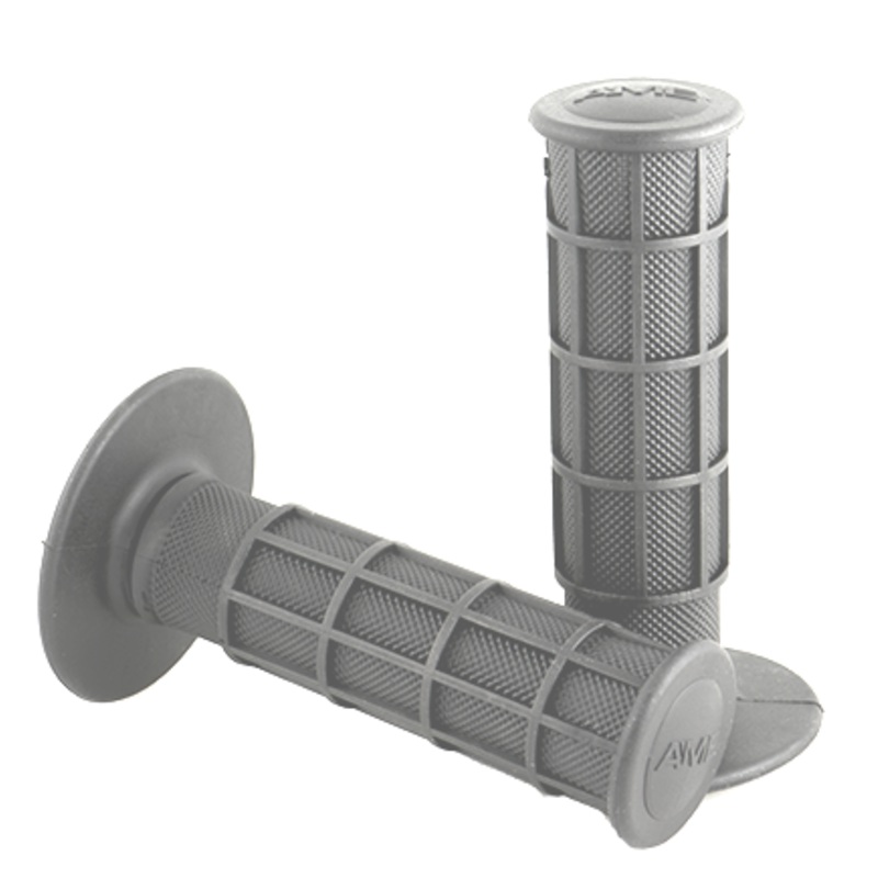 AME Full Waffle BMX Grips – Flanged – Gray – USA Made