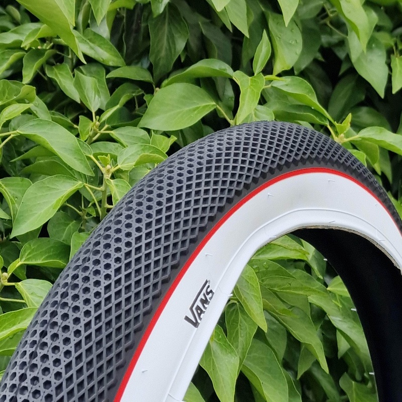 Cult x Vans 20 Inch Tyre Black With White Sidewalll and Red Stripe
