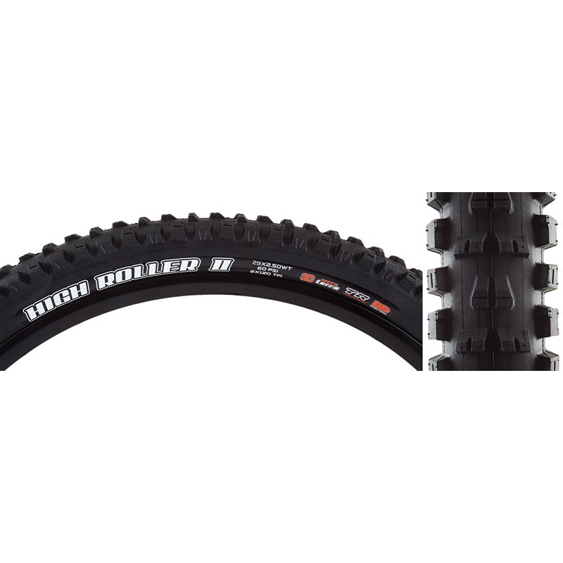 Maxxis High Roller II Tire 29×2.50 Folding Tubeless Ready 3C Maxx Terra Double Down Wide Trail 120x2TPI Black