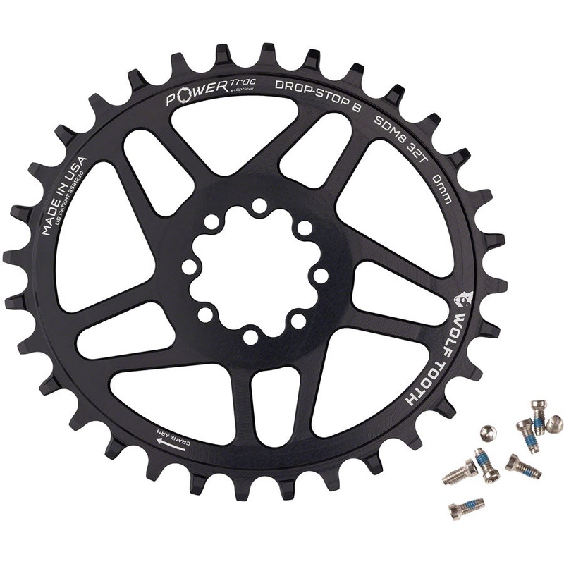 Wolf Tooth Elliptical Direct Mount Chainring – 32t, SRAM Direct Mount, Drop-Stop B, For SRAM 8-Bolt Cranksets, 0mm