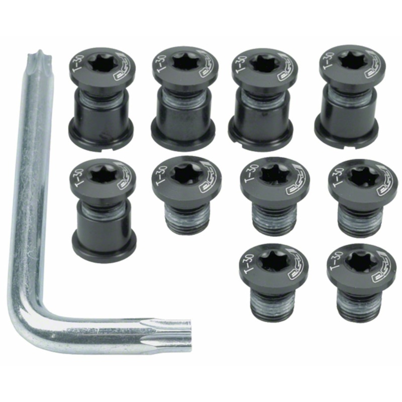 FSA Full Speed Ahead Torx T-30 Alloy Mountain Chainring Nut/Bolt Set wiith tool: Black